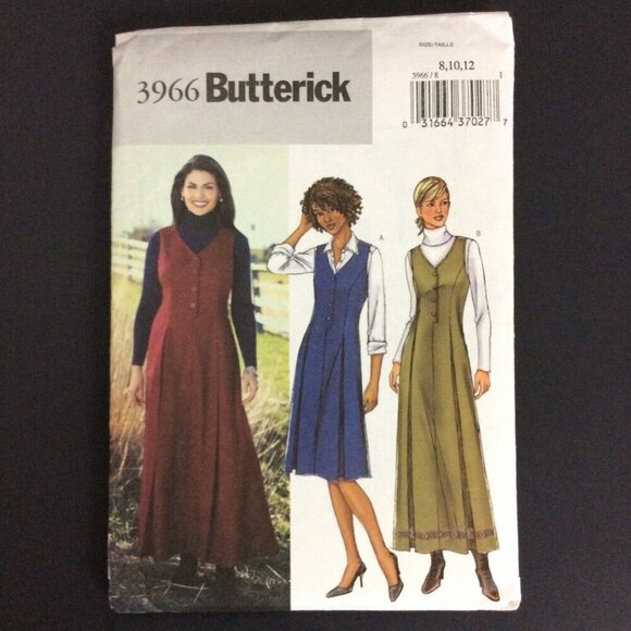 Butterick 3966 Misses Jumper Sewing Pattern Sizes 8 10 12 Modest Design UNCUT - Picture 1 of 3